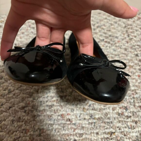 Shoes of Prey Black Suede Leather Bow Ballet Flat- Size 8.5 W - Picture 8 of 11